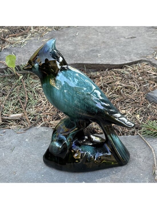Blue Mountain Pottery Other - Vtg Blue Mountain Pottery Cardinal Bird Figurine MCM Drip Glazed Ceramic Canada